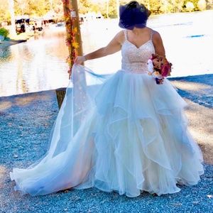 MORILEE by Madeline Gardner Wedding Dress Size 14. Pink Blush